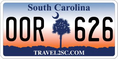 SC license plate OOR626