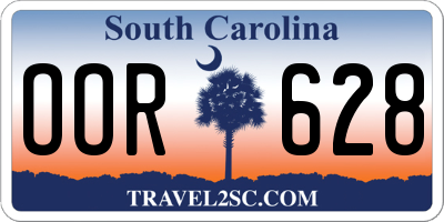 SC license plate OOR628