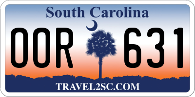 SC license plate OOR631