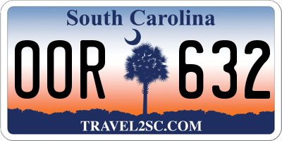 SC license plate OOR632