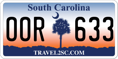 SC license plate OOR633