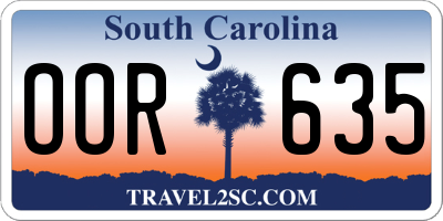 SC license plate OOR635