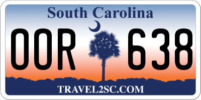 SC license plate OOR638