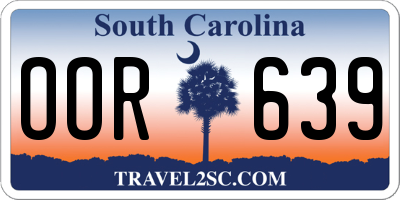 SC license plate OOR639