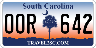 SC license plate OOR642