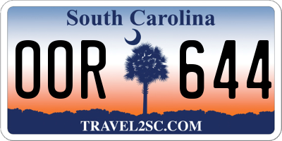 SC license plate OOR644