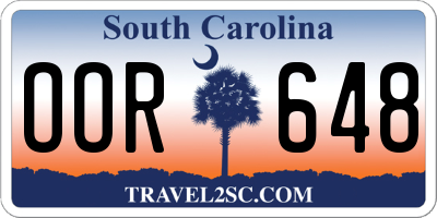 SC license plate OOR648