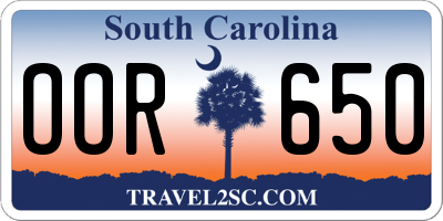 SC license plate OOR650
