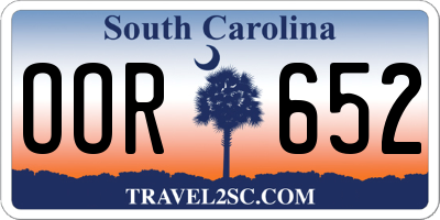 SC license plate OOR652