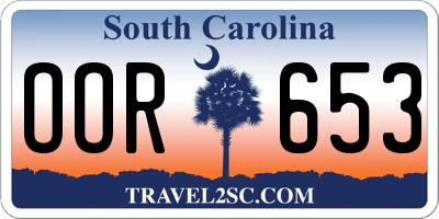 SC license plate OOR653