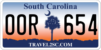 SC license plate OOR654