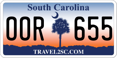SC license plate OOR655