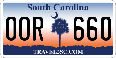 SC license plate OOR660