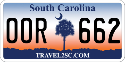 SC license plate OOR662
