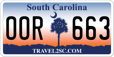 SC license plate OOR663
