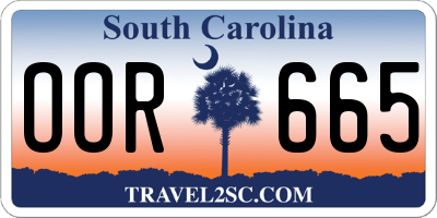 SC license plate OOR665