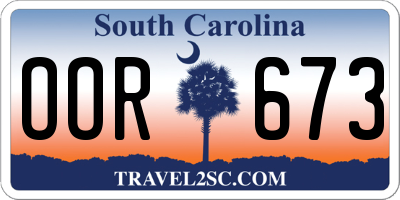 SC license plate OOR673