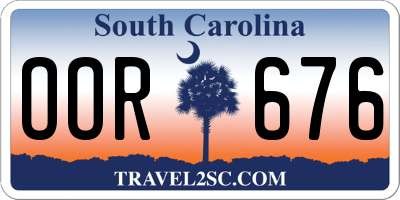 SC license plate OOR676