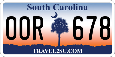 SC license plate OOR678