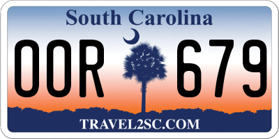SC license plate OOR679
