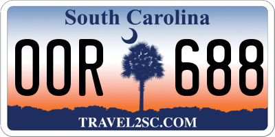 SC license plate OOR688