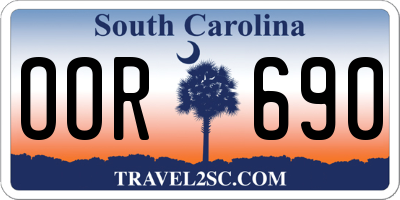 SC license plate OOR690