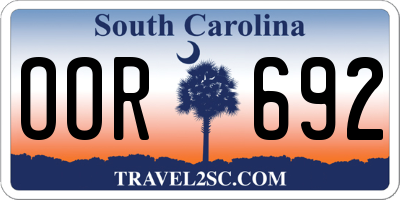 SC license plate OOR692