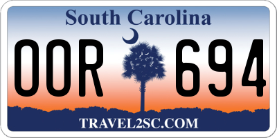 SC license plate OOR694