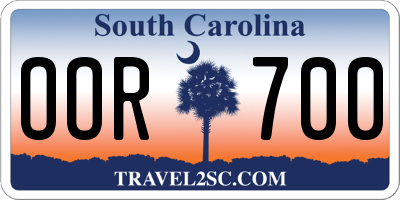 SC license plate OOR700