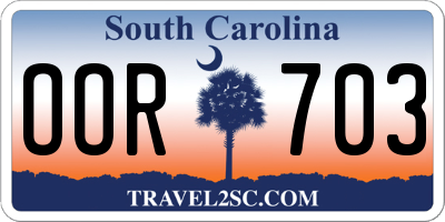 SC license plate OOR703