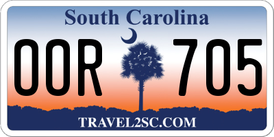 SC license plate OOR705