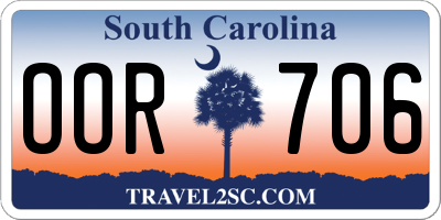 SC license plate OOR706