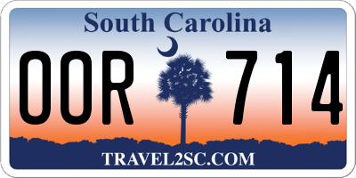 SC license plate OOR714