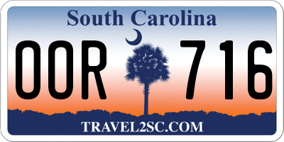 SC license plate OOR716