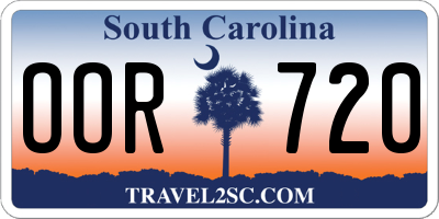 SC license plate OOR720