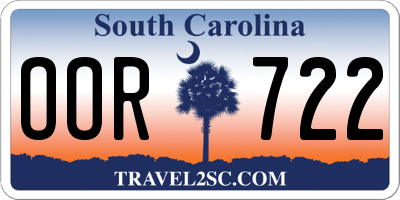 SC license plate OOR722