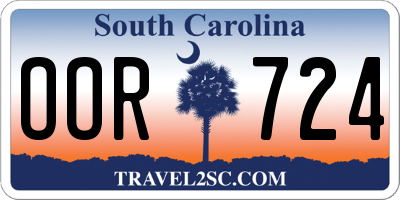 SC license plate OOR724