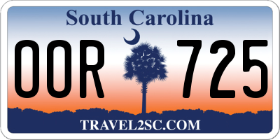 SC license plate OOR725
