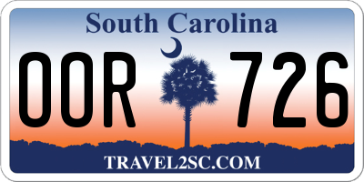 SC license plate OOR726
