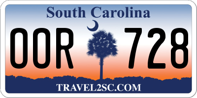 SC license plate OOR728