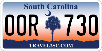SC license plate OOR730