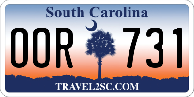 SC license plate OOR731