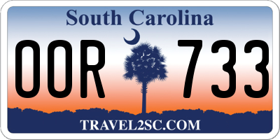 SC license plate OOR733
