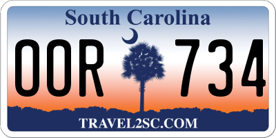 SC license plate OOR734