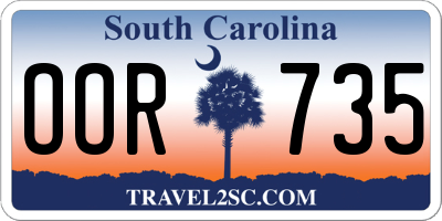 SC license plate OOR735