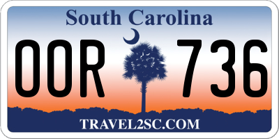 SC license plate OOR736