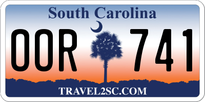 SC license plate OOR741