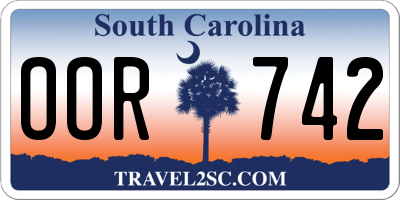 SC license plate OOR742