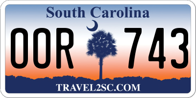 SC license plate OOR743