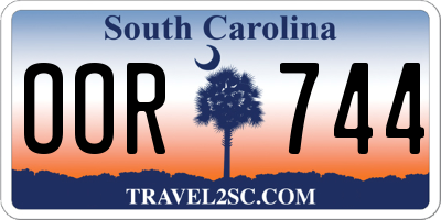 SC license plate OOR744